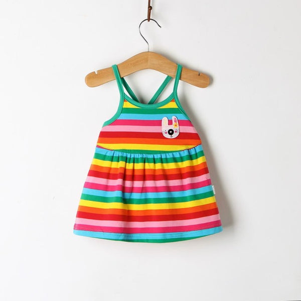 Baby Girl Dress Red White Line Clothes