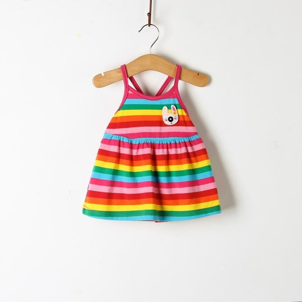 Baby Girl Dress Red White Line Clothes